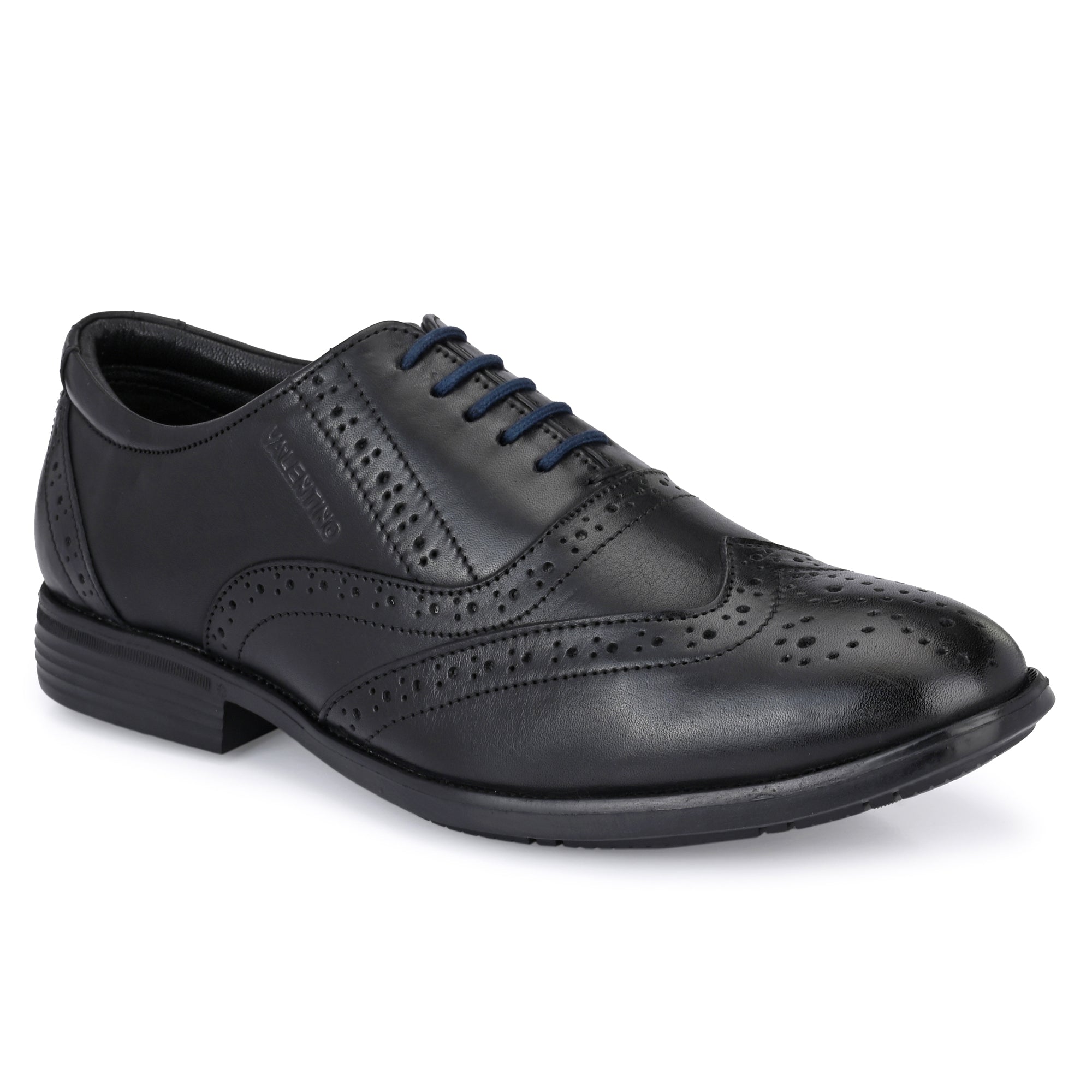 COSMO-70 MEN LEATHER BLACK FORMAL LACE UP DERBY