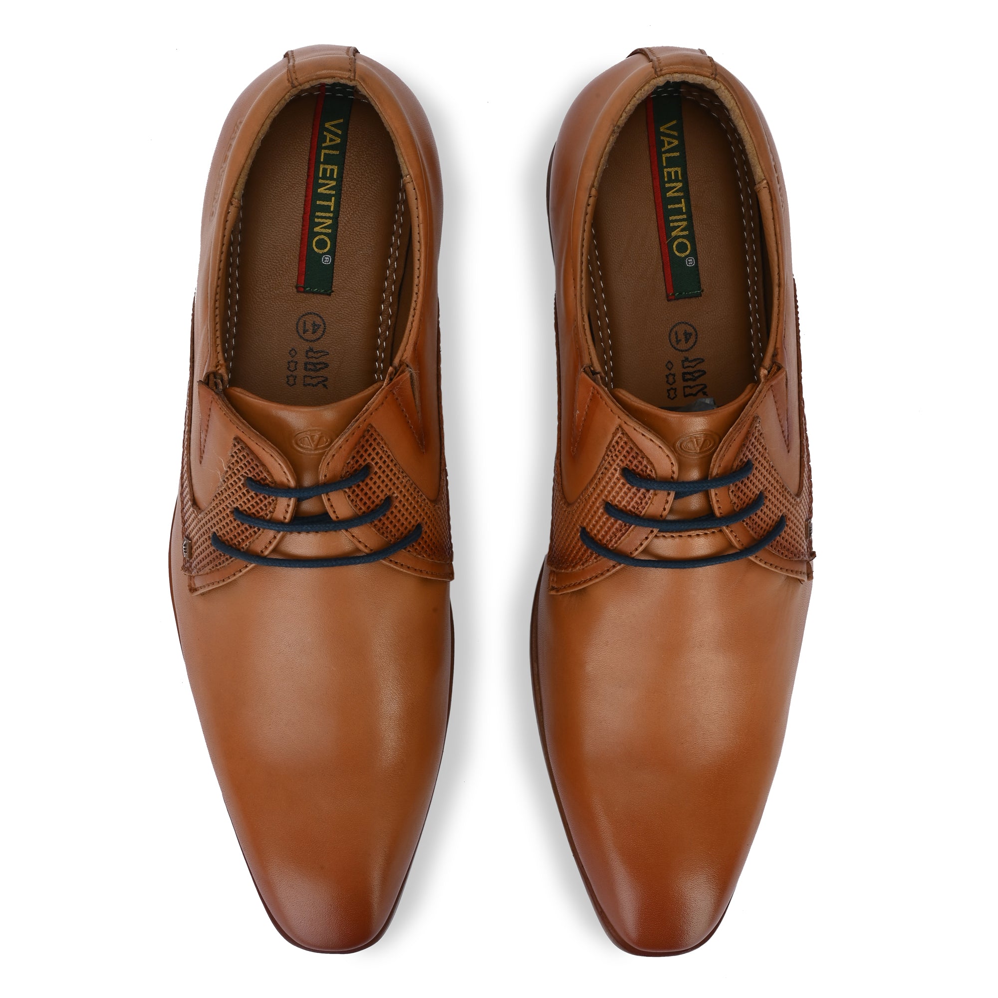 VICTOR-58 MEN LEATHER TAN FORMAL LACE UP DERBY
