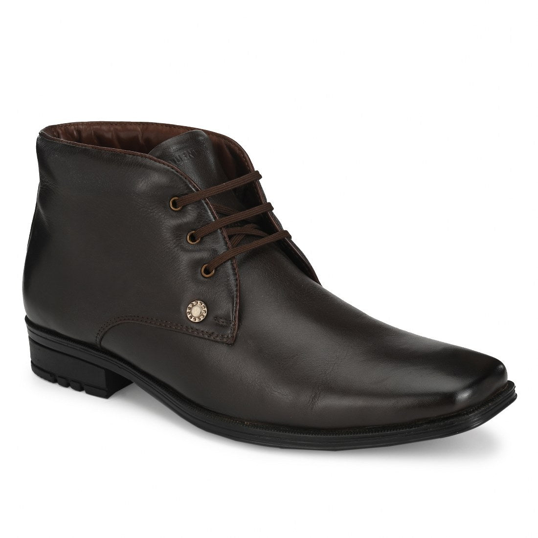NEWTOP-94B MEN LEATHER BROWN FORMAL BOOT ANKLE DERBY