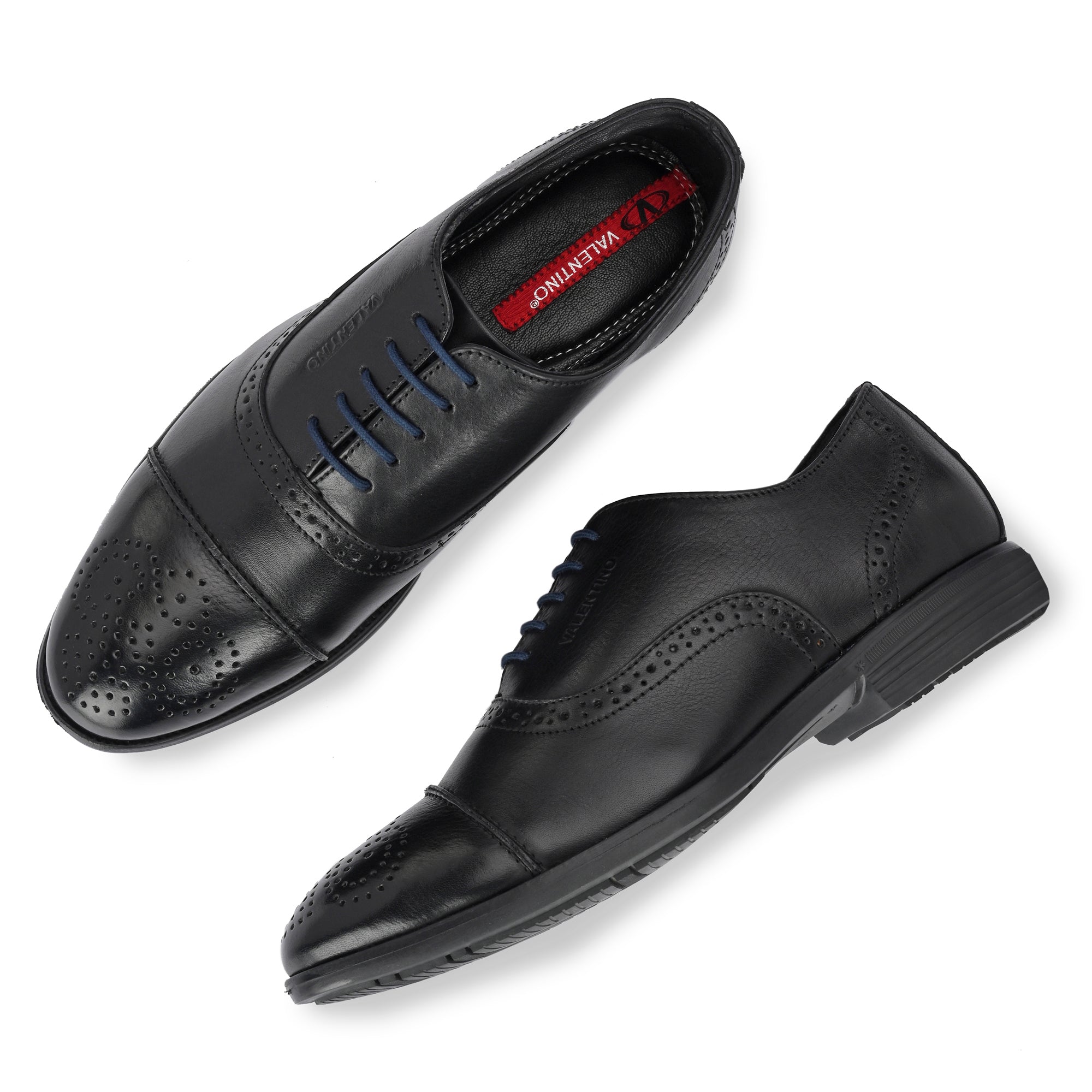 COSMO-65 MEN LEATHER BLACK FORMAL LACE UP DERBY