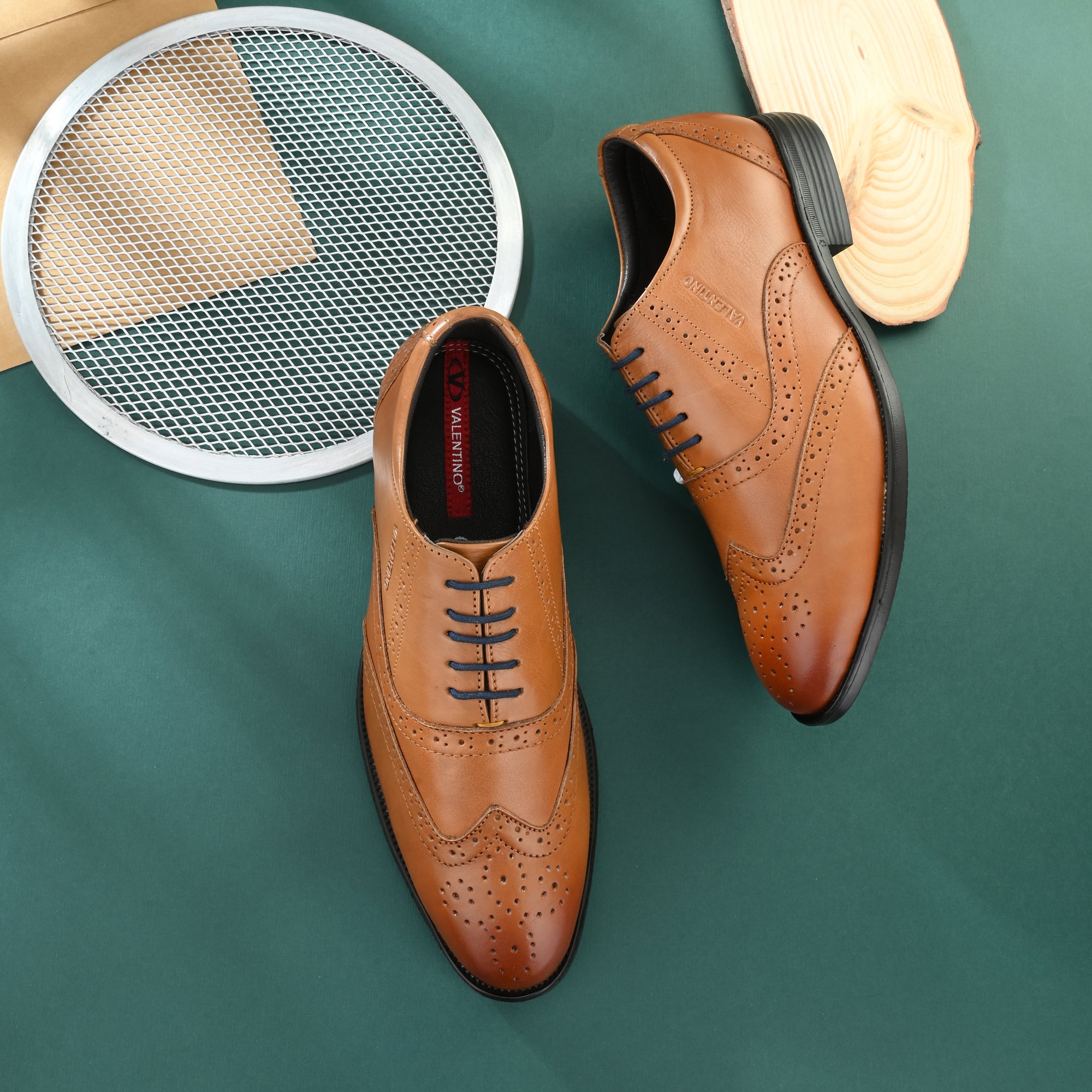 COSMO-70 MEN LEATHER TAN FORMAL LACE UP DERBY