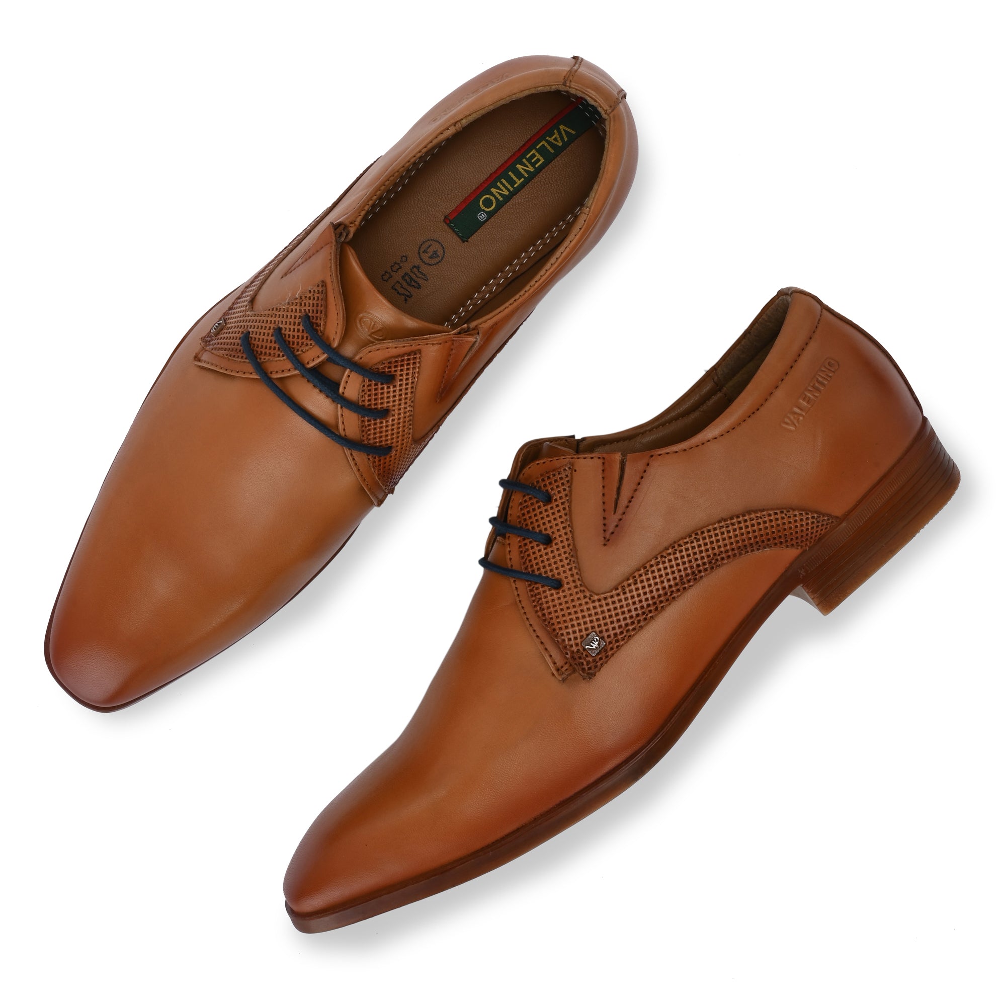 VICTOR-58 MEN LEATHER TAN FORMAL LACE UP DERBY