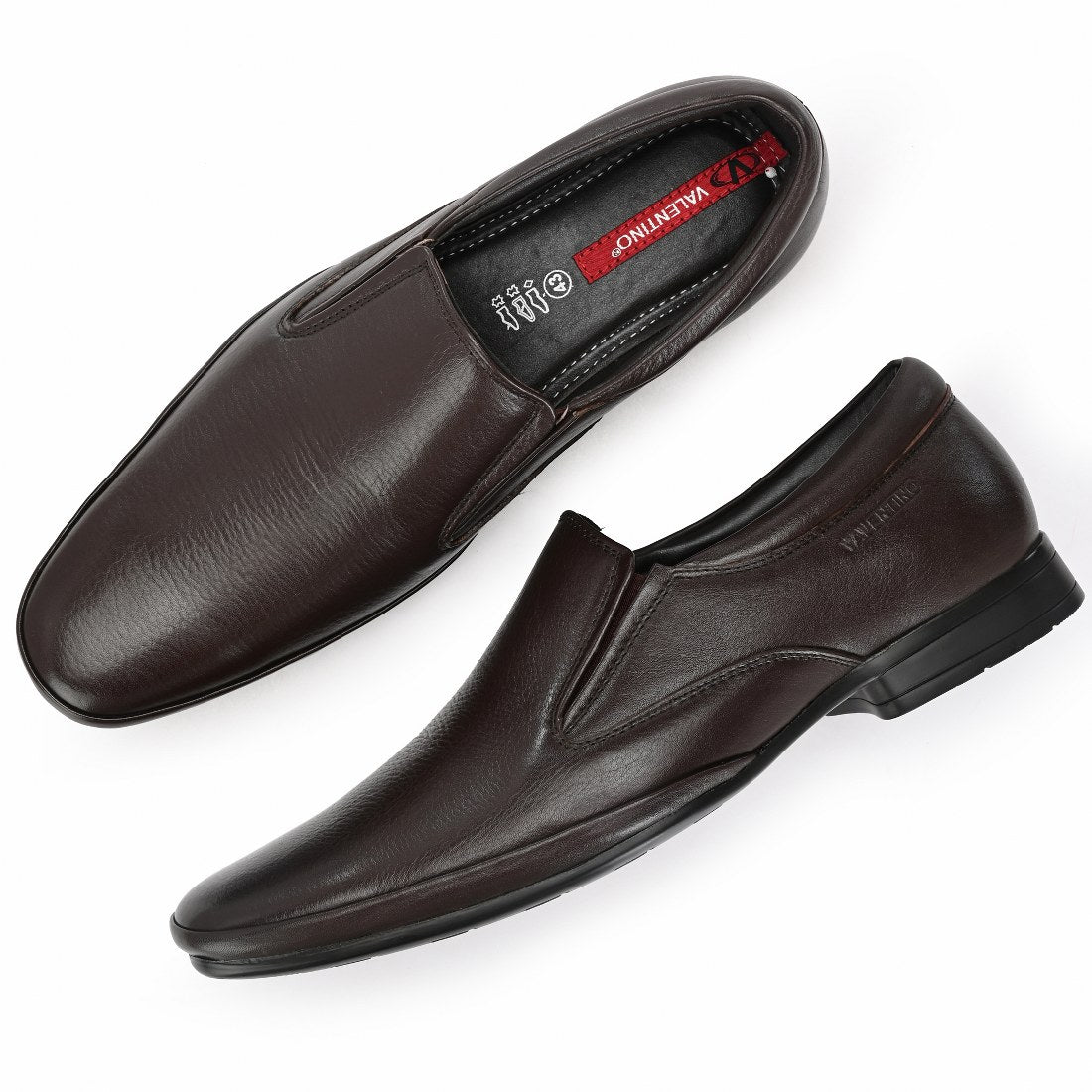 CALIFORNIA-02A MEN LEATHER BROWN FORMAL SLIP ON MOCCASSINS