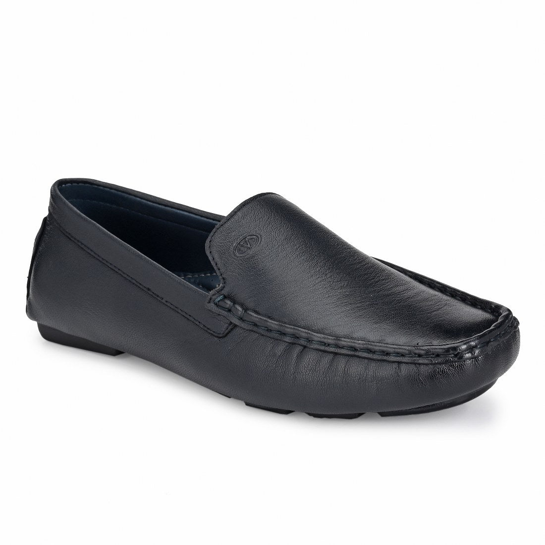 EMPORIO-05 MEN LEATHER BLUE CASUAL SLIP ON DRIVING