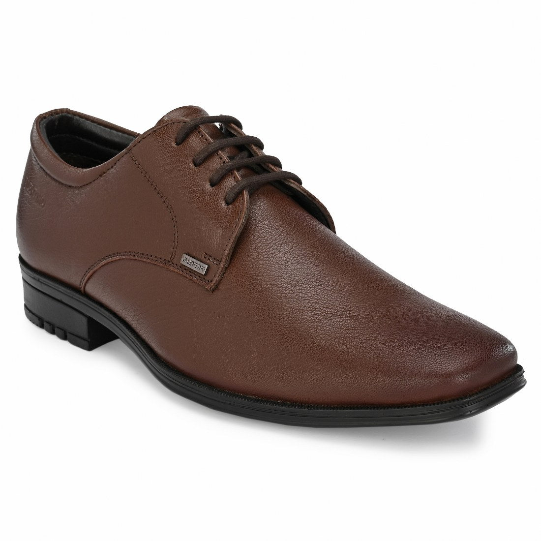 NEWTOP-55 MEN LEATHER TAN-MOCCA FORMAL LACE UP DERBY