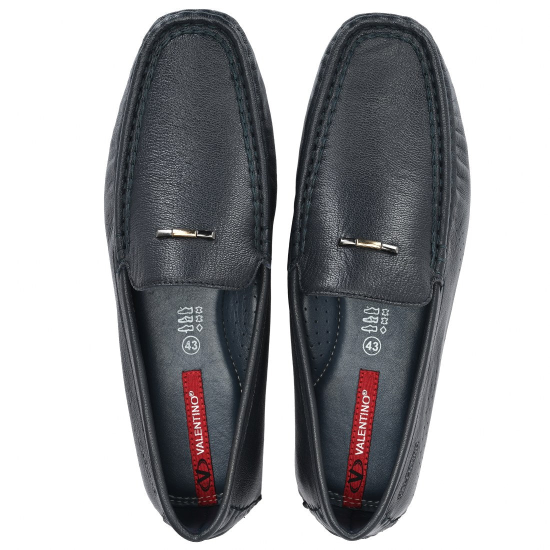 EMPORIO-36 MEN LEATHER BLUE CASUAL SLIP ON DRIVING