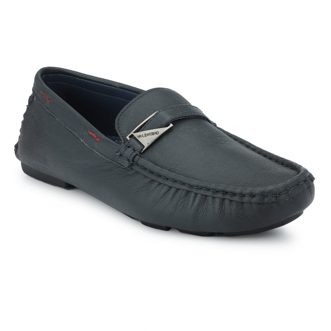 EMPORIO-26 MEN LEATHER BLUE CASUAL SLIP ON DRIVING