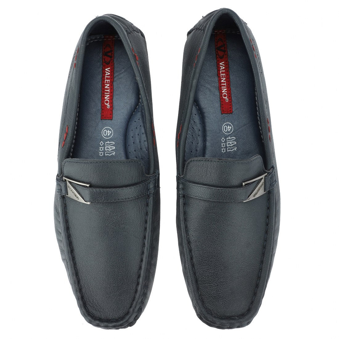 EMPORIO-26 MEN LEATHER BLUE CASUAL SLIP ON DRIVING