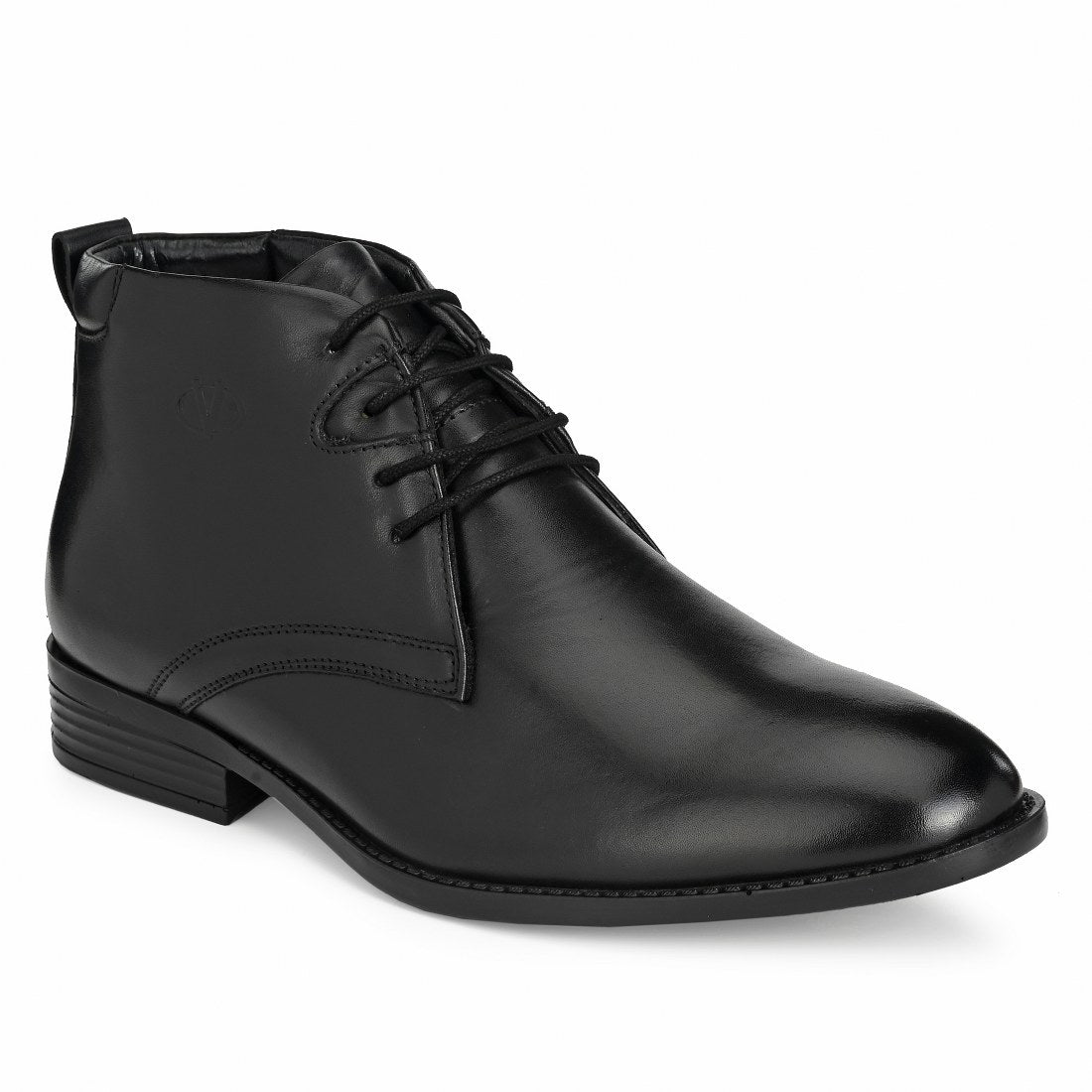 AMAZONA-75B MEN LEATHER BLACK FORMAL BOOT ANKLE DERBY