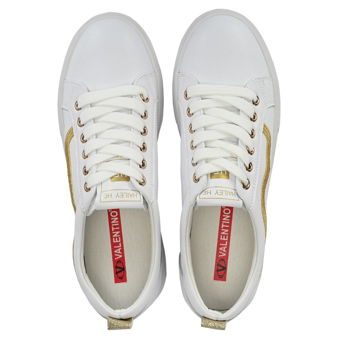 W-DIMP-1024 WOMEN LEATHERITE WHITE CASUAL LACE UP SNEAKERS