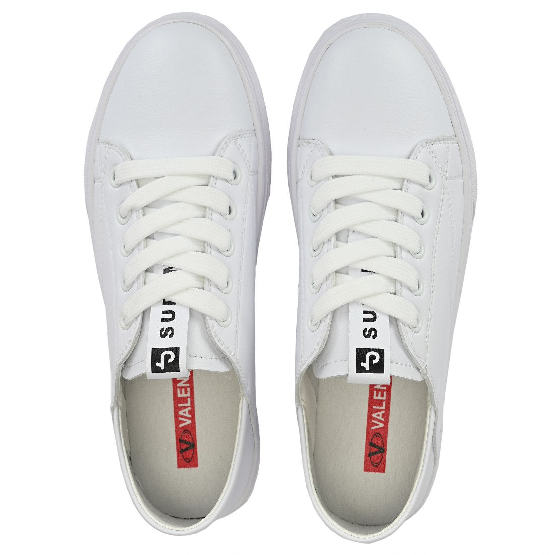 W-DIMP-1025 WOMEN LEATHERITE WHITE CASUAL LACE UP SNEAKERS