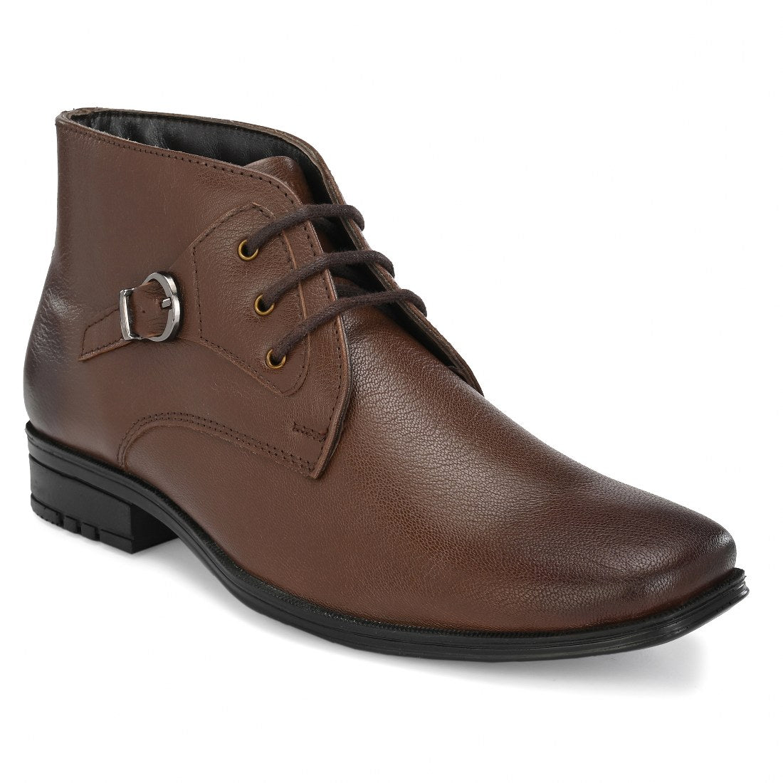 NEWTOP-95 MEN LEATHER TAN-MOCCA FORMAL BOOT ANKLE DERBY