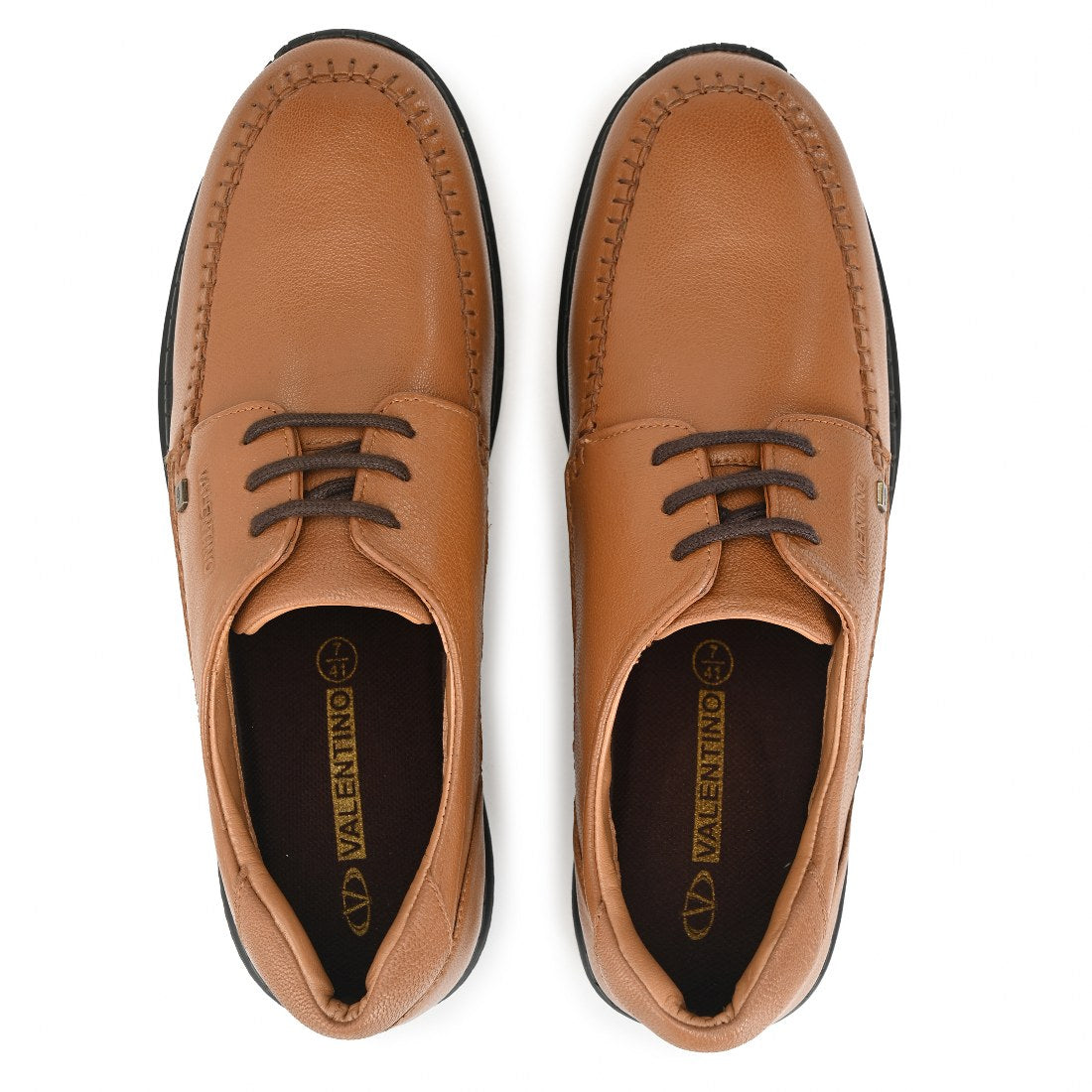ASIAN-52 MEN LEATHER TAN CASUAL LACE UP DERBY