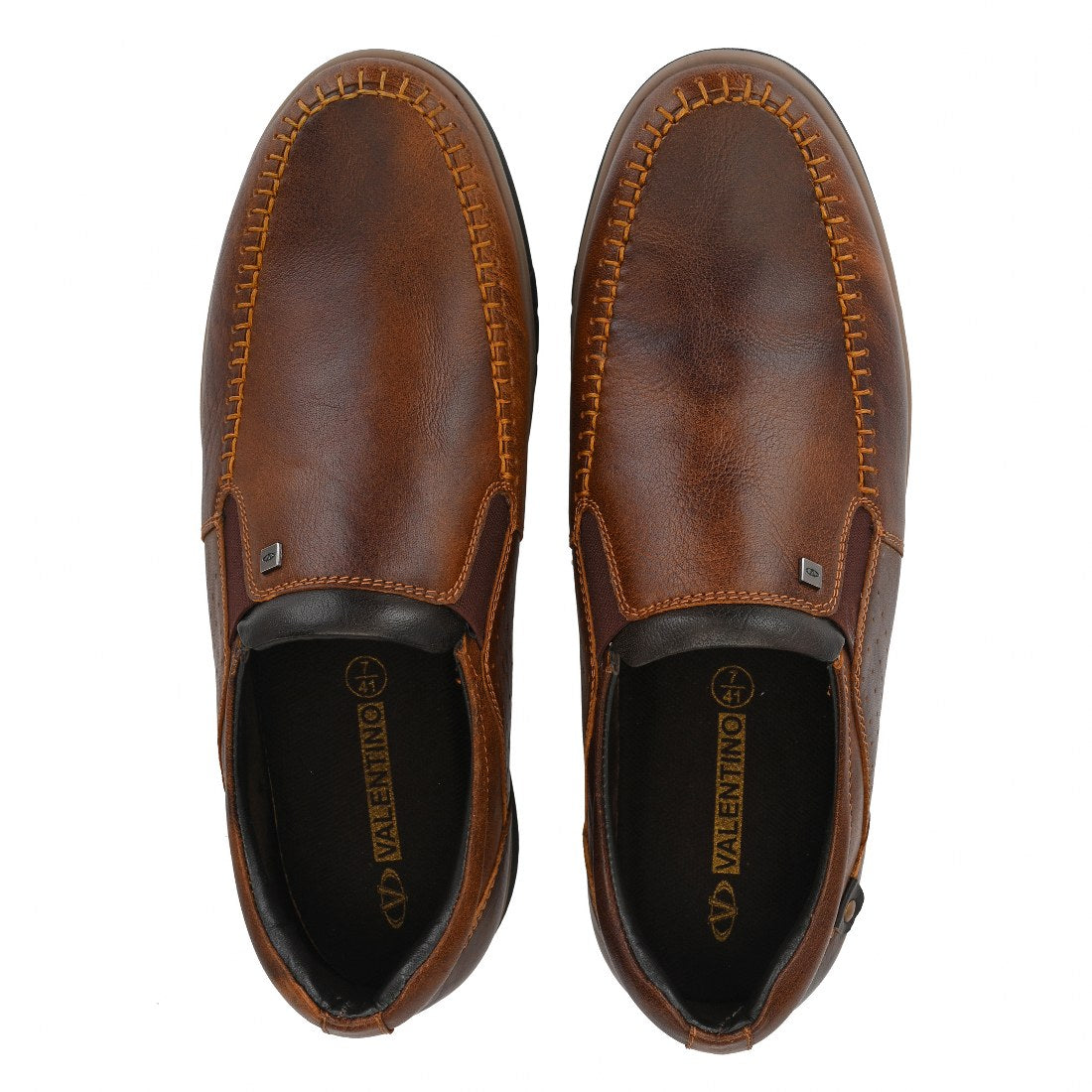 FASCINATE-01 MEN LEATHER TAN-WOOD CASUAL SLIP ON MOCCASSINS