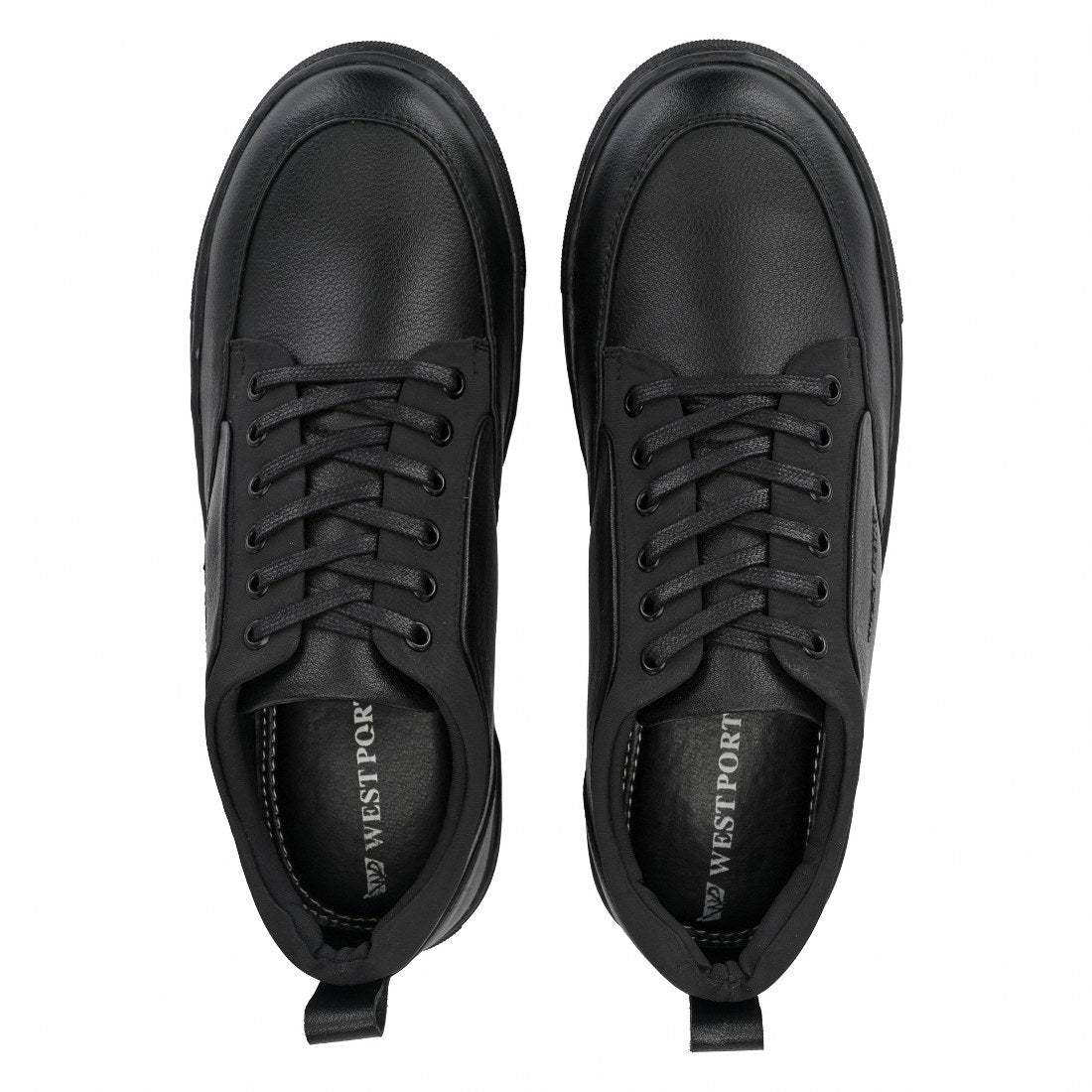 FUN-53 MEN NON-LEATHER BLACK CASUAL LACE UP SNEAKERS
