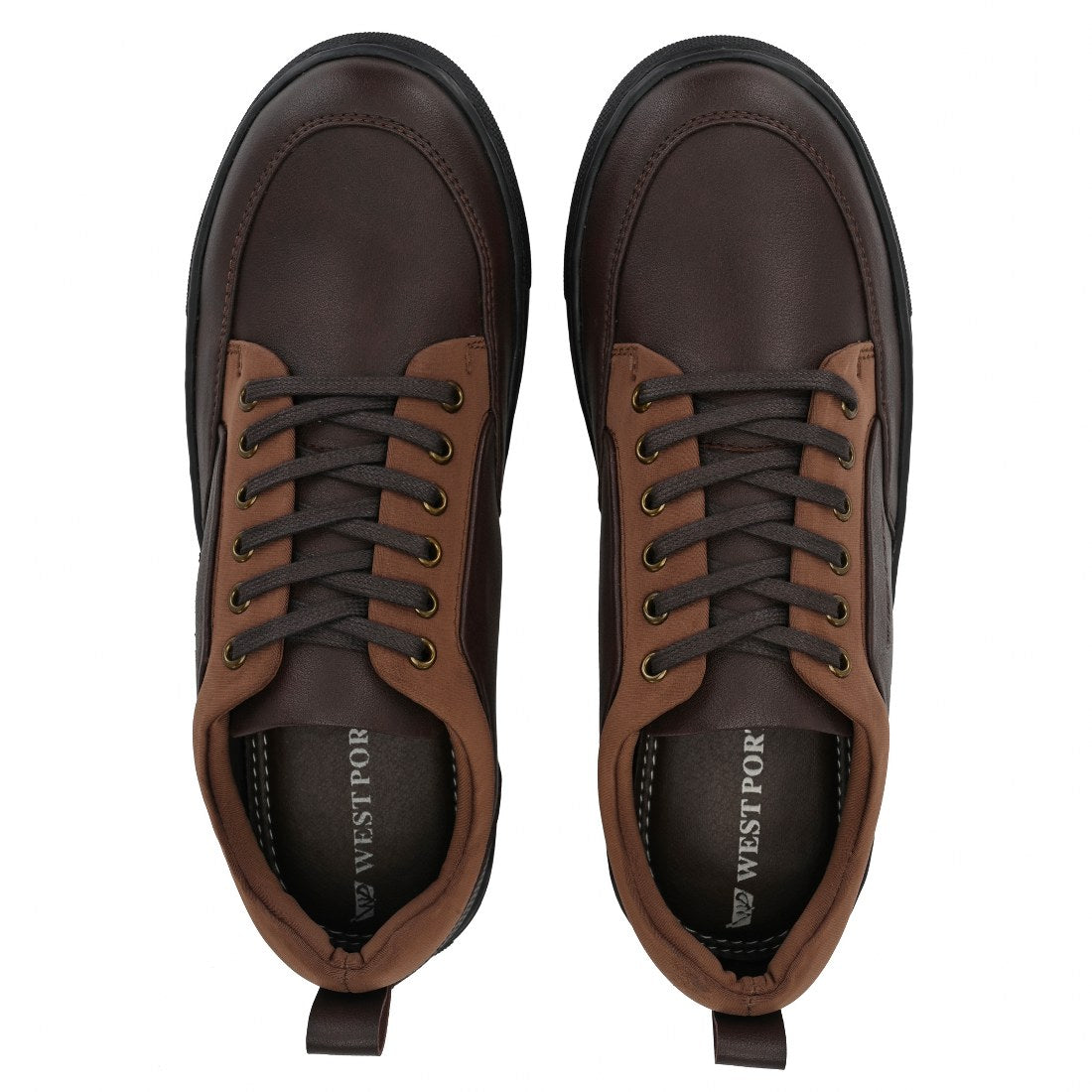 FUN-53 MEN NON-LEATHER BROWN CASUAL LACE UP SNEAKERS