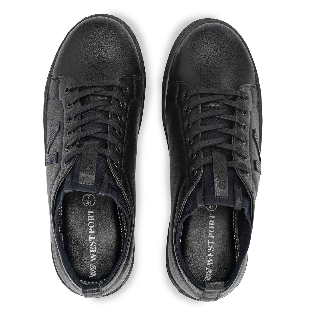 FUN-55 MEN NON-LEATHER BLACK CASUAL LACE UP SNEAKERS