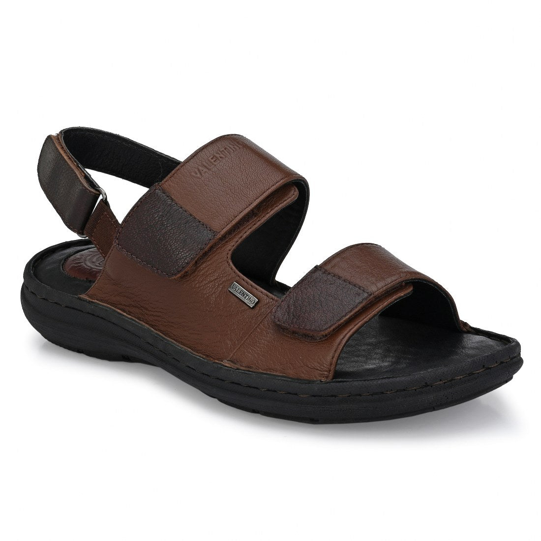CHALLENGE-66 MEN LEATHER MOCCA/CHERRY CASUAL SANDAL