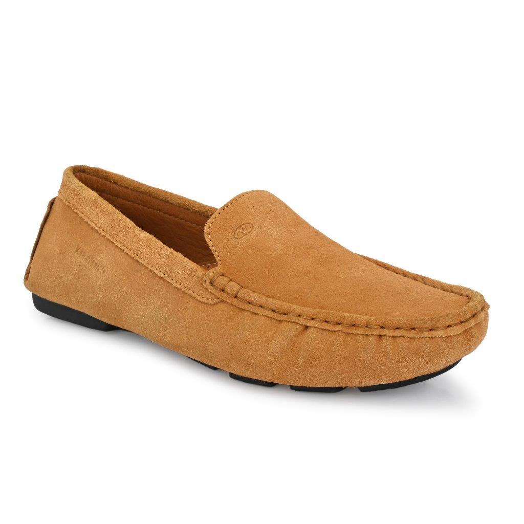 EMPORIO-08 MEN LEATHER TAN CASUAL SLIP ON DRIVING