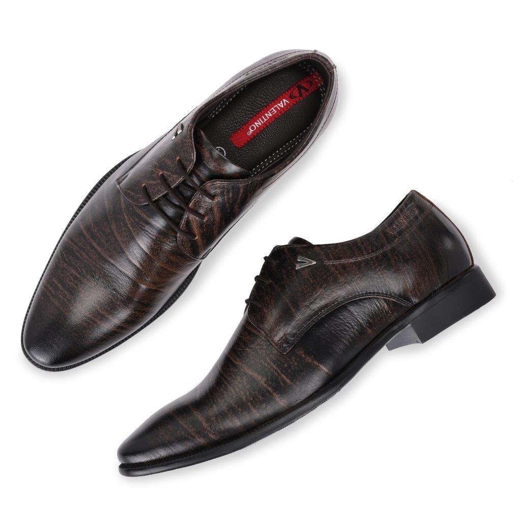 ATTITUDE-50A MEN LEATHER BROWN FORMAL LACE UP DERBY