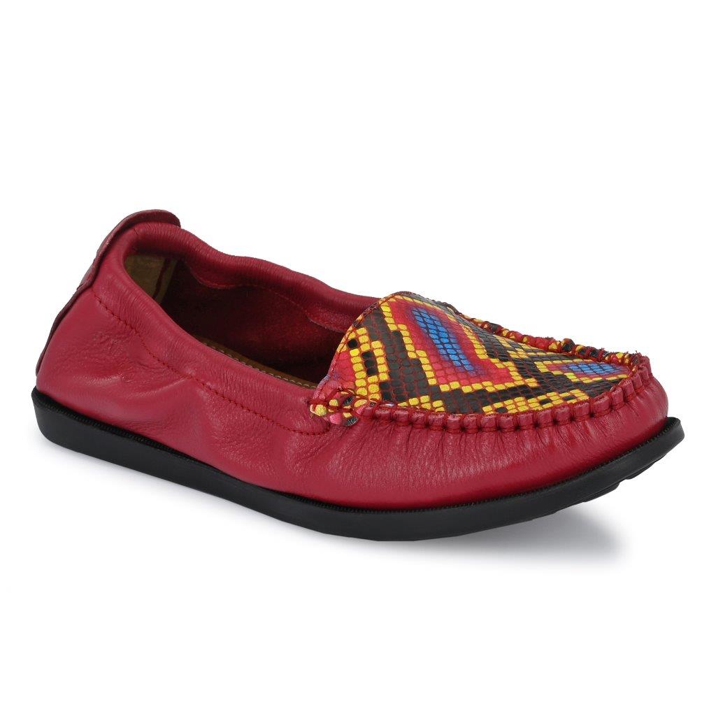 W-FLEXY-20 WOMEN LEATHER RED FORMAL SLIP ON LOAFER